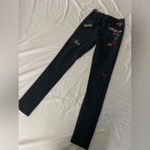 Embroidered Venti6 Black Women Jeans